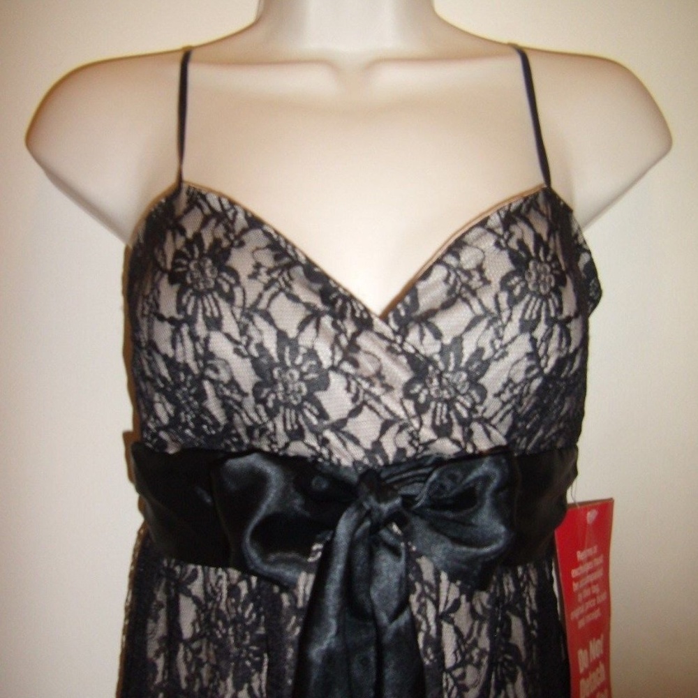 Elegant Lace Ribbon Prom Evening Cocktail Dress